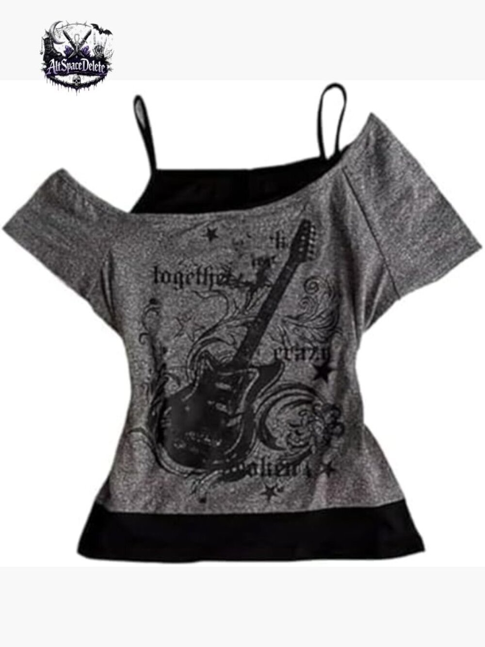 Vintage Y2K Emo Grunge Graphic Crop Top Short Sleeve Slim Fit Tee
